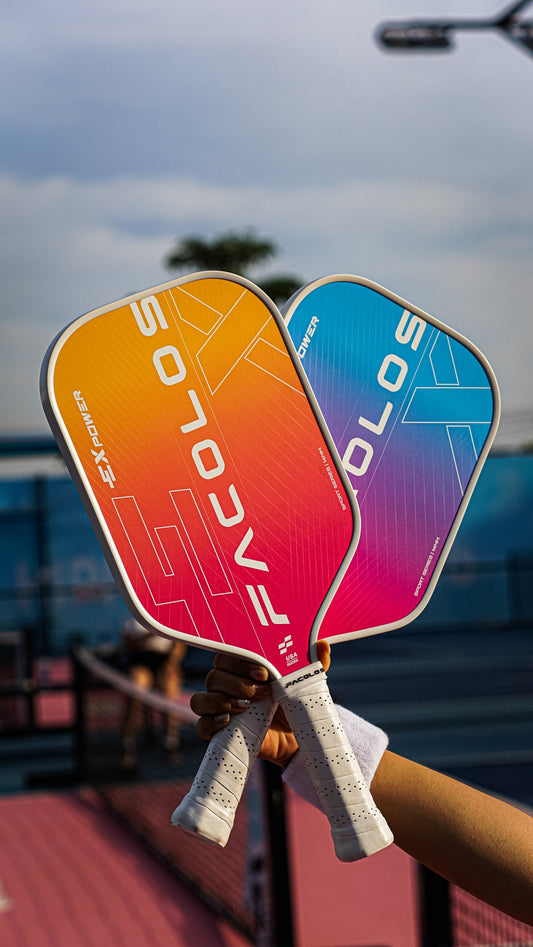 FACOLOS SPORTS SERIES EX POWER (SET OF 2 PADDLES + BALLS) 14MM – WHITE PICKLEBALL PADDLE