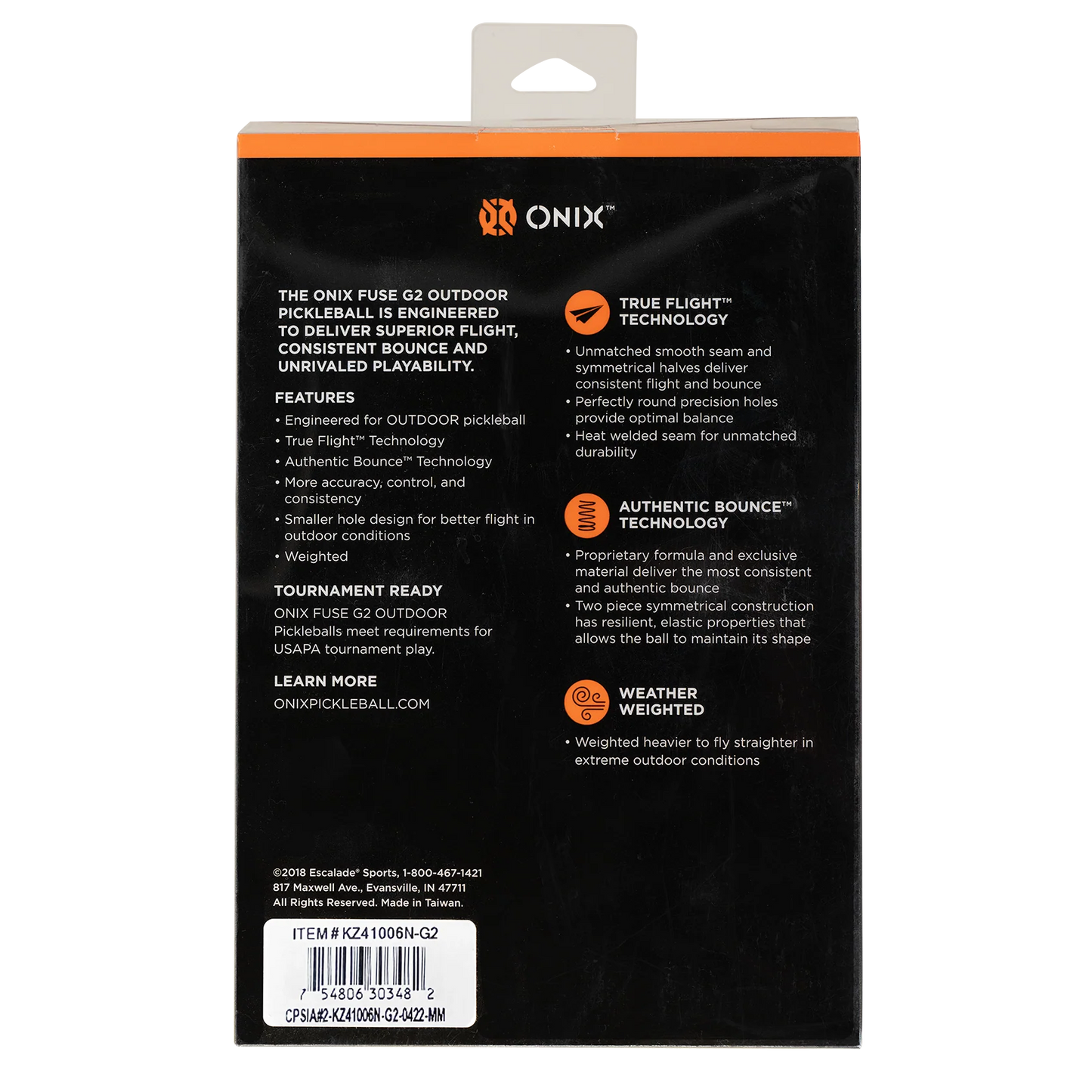 ONIX FUSE G2 OUTDOOR PICKLEBALLS(PACK OF 6)- YELLOW