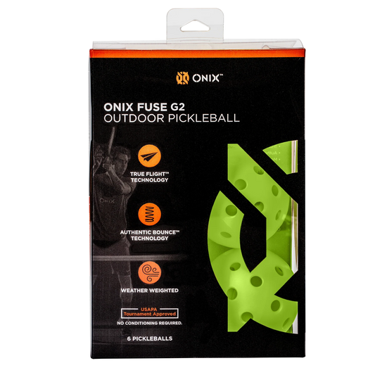 ONIX FUSE G2 OUTDOOR PICKLEBALLS(PACK OF 6)- NEON