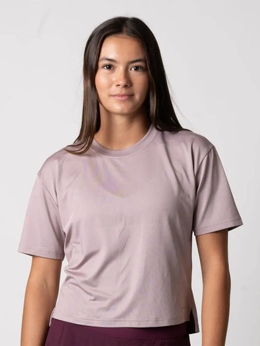 JOOLA WOMEN'S COURT CROP TEE DUSTY MAUVE
