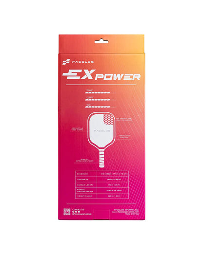 FACOLOS SPORTS SERIES EX POWER (SET OF 2 PADDLES + BALLS) 14MM – WHITE PICKLEBALL PADDLE