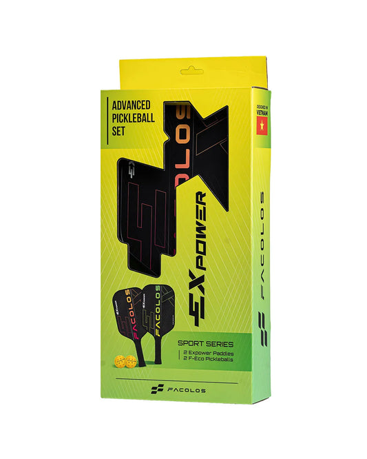 FACOLOS SPORTS SERIES EX POWER (SET OF 2 PADDLES + BALLS) 14MM – BLACK PICKLEBALL PADDLE