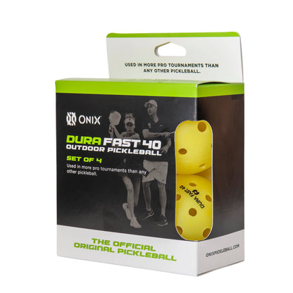 ONIX DURA FAST-40 PICKLEBALLS(PACK OF 4) - YELLOW