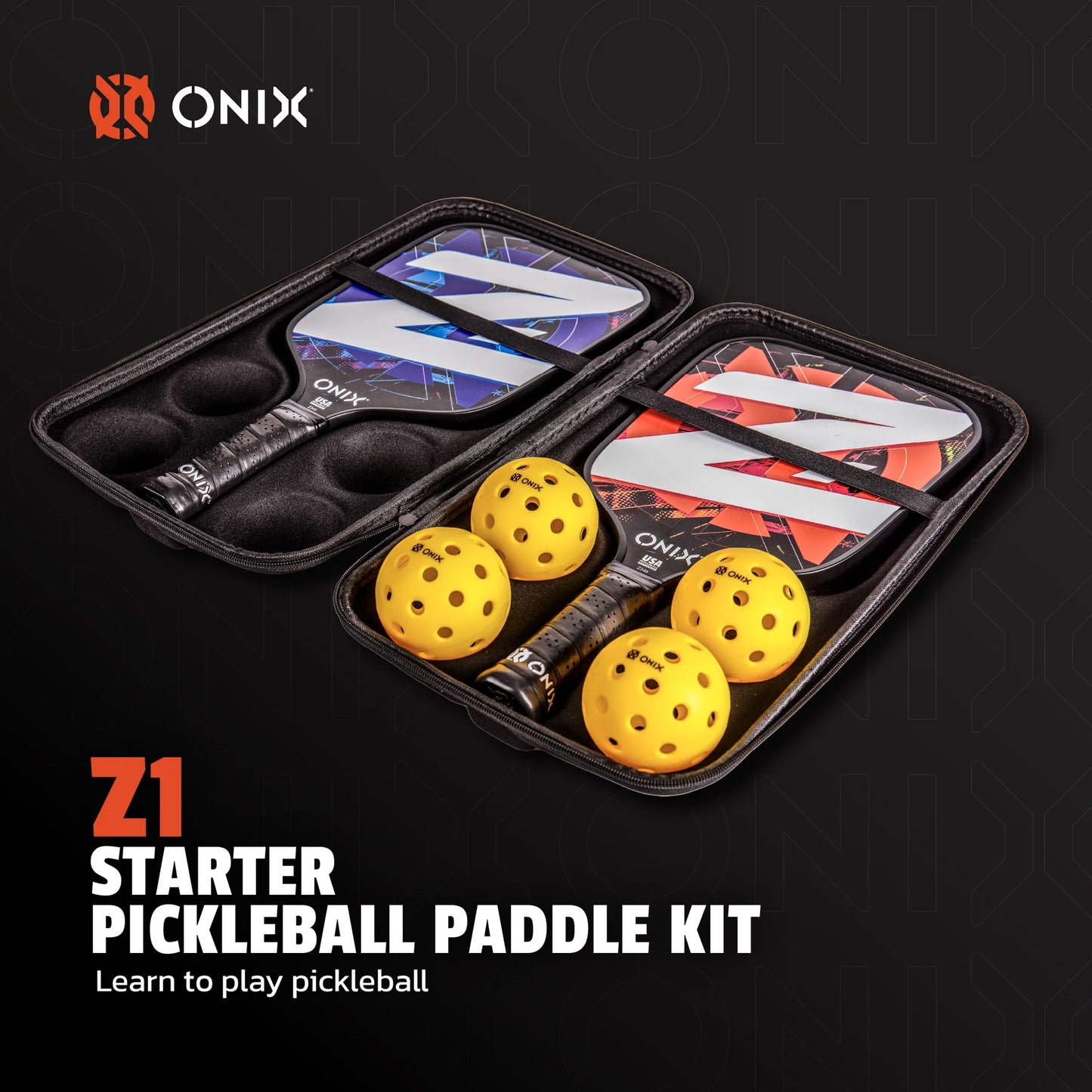ONIX Z1 STARTER PICKLEBALL KIT 12MM PICKLEBALL PADDLE