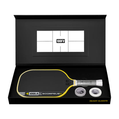 Yellow JOOLA Scorpeus Pro V Carbon Fiber Pickleball Paddle