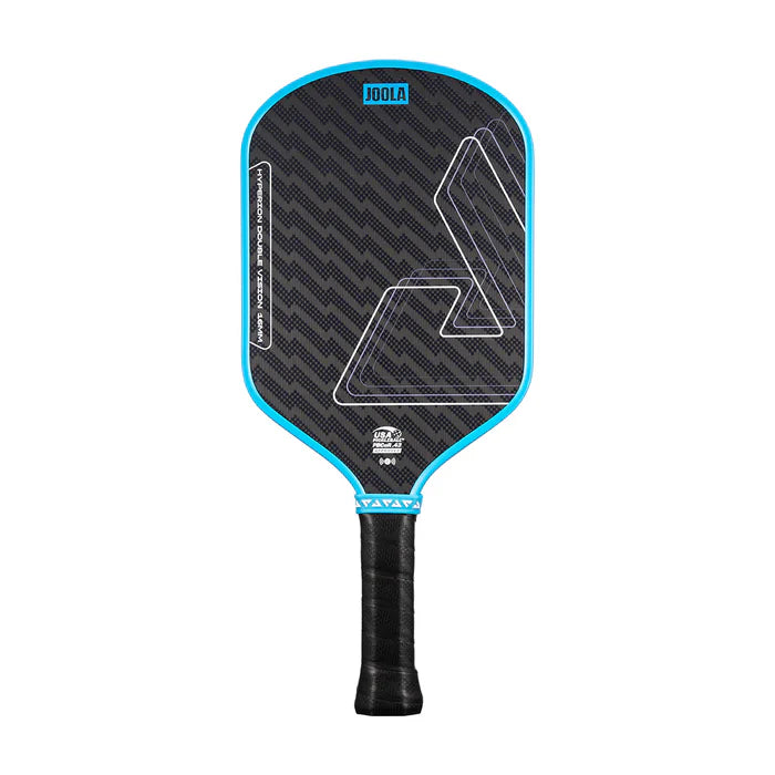 JOOLA Hyperion Double Vision 16MM Bolt Blue Pickleball Paddle Front View