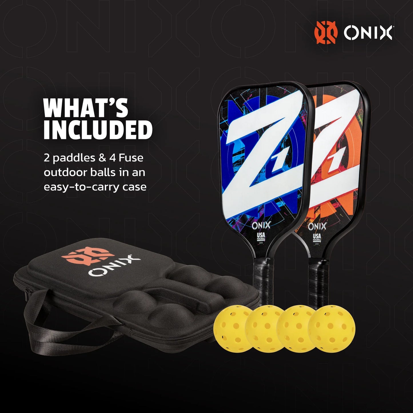 ONIX Z1 STARTER PICKLEBALL KIT 12MM PICKLEBALL PADDLE