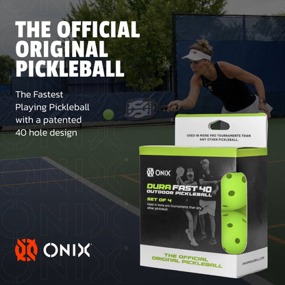ONIX DURA FAST-40 PICKLEBALLS(PACK OF 4) - NEON