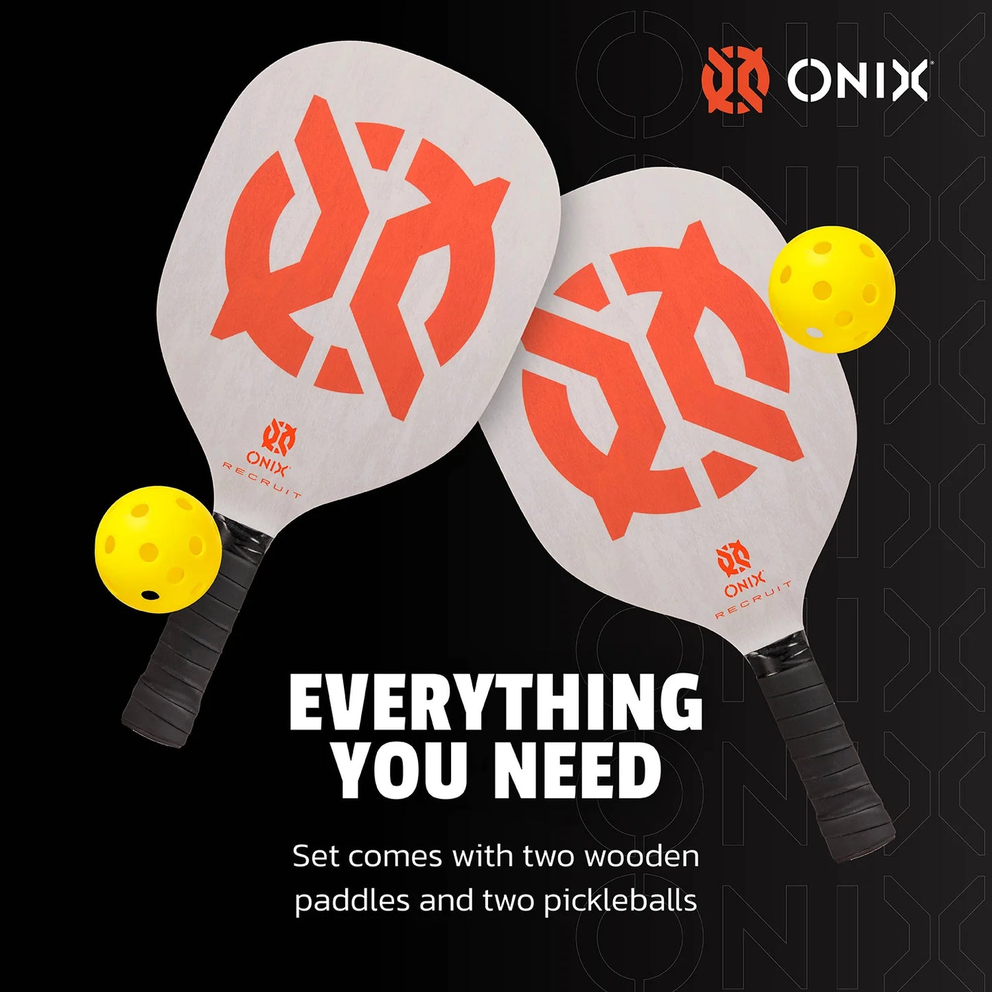 ONIX RECRUIT PICKLEBALL STARTER KIT 10MM PICKLEBALL PADDLE