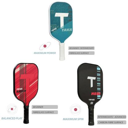 TANSO Taka Fiberglass Pickleball Paddle with Free Full Racquet Cover (225 Grams, Fiberglass Surface Pickleball Paddle with Polypropylene Honeycomb Core, Elongated 419mm for Maximum Power)