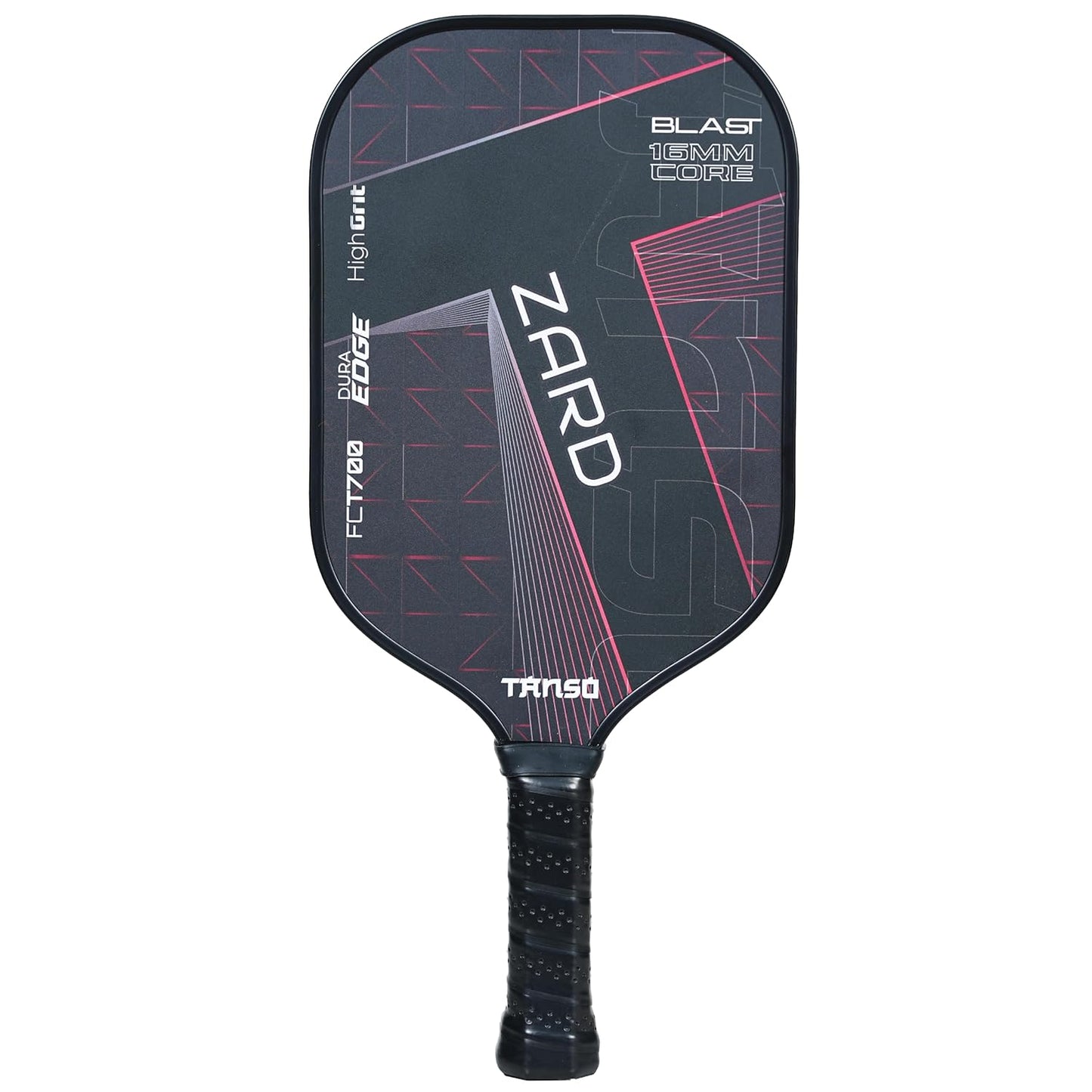 TANSO Zard Blast T700 Pickleball Paddle (Hight Grit Surface Carbon Fibre Pickleball Paddle, 16mm Thick Hexa Core, Elongated 419mm for Maximum Power)