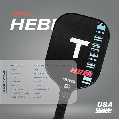 TANSO Hebi T700 USA Pickleball Approved Paddle (USAPA, 225 Grams, Roughened Carbon Fibre Surface Pickleball Paddle, Hexa Core)