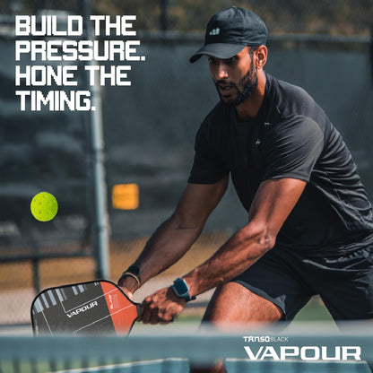 TANSO Black Vapour Gen IV Professional Pickleball Paddle | 3 Layer Infused Foam Core | Micro-Textured Pro Spin Surface | Power Performance Paddle