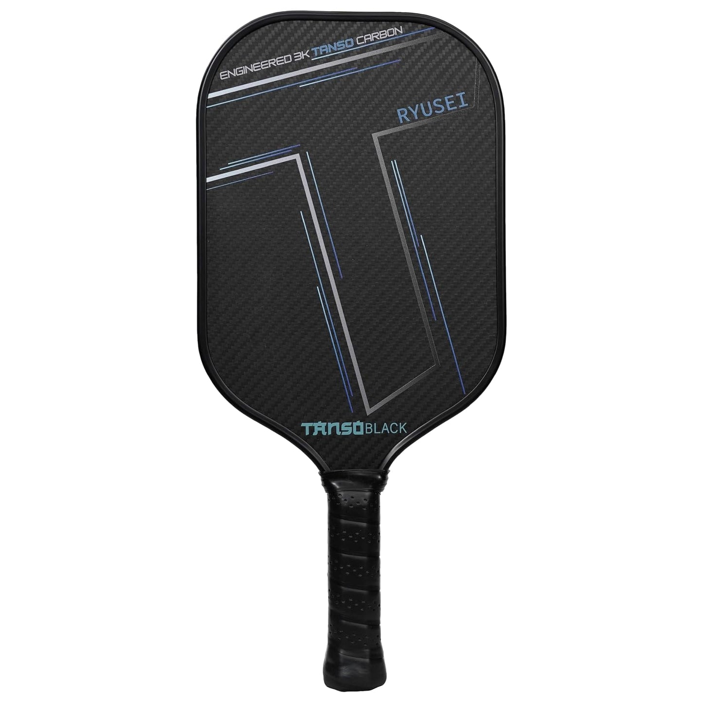 TANSO Black RYUSEI Engineered Carbon Fibre Pickleball Paddle - 240 Grams, 16mm Honeycomb Core for Professional Players