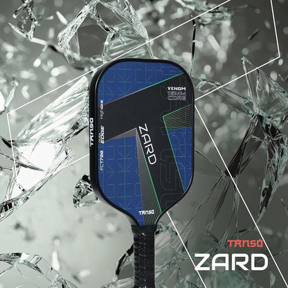 TANSO Zard Venom T700 Pickleball Paddle (Hight Grit Surface Carbon Fibre Pickleball Paddle, 16mm Thick Hexa Core, Wide Body 204mm for Maximum Control)