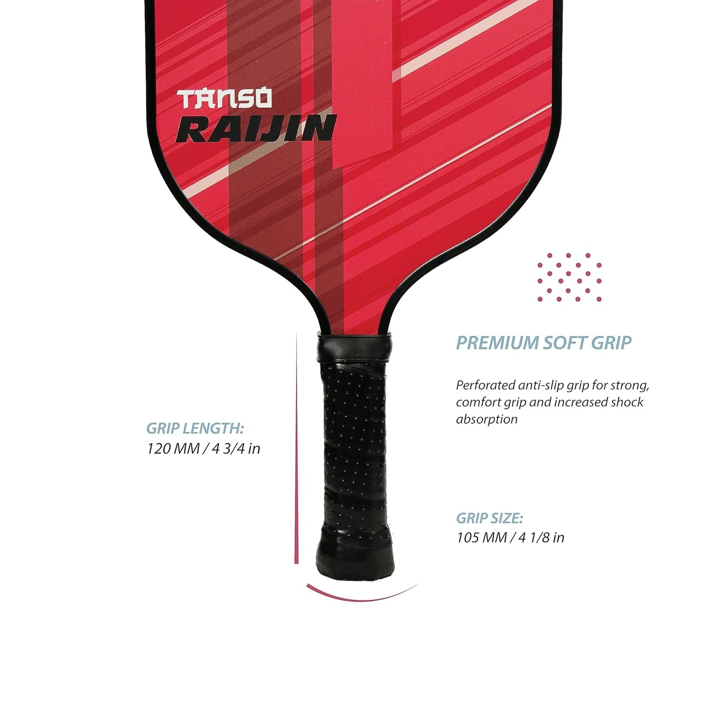 TANSO Raijin Fiberglass Pickleball Paddle (220 Grams Paddle, Light Weight + Hexa Core, Wider Neck for Larger Sweet Spot)