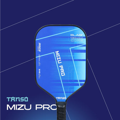 TANSO Mizu Pro Fiberglass Pickleball Paddle (Hight Grit Surface Pickleball Paddle, Light Weight + Hexa Core, Elongated 417mm for Powerful Performance)