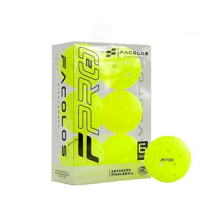FACOLOS F-PRO GEN 2 PERFORMANCE PICKLEBALLS (PACK OF 6)- NEON
