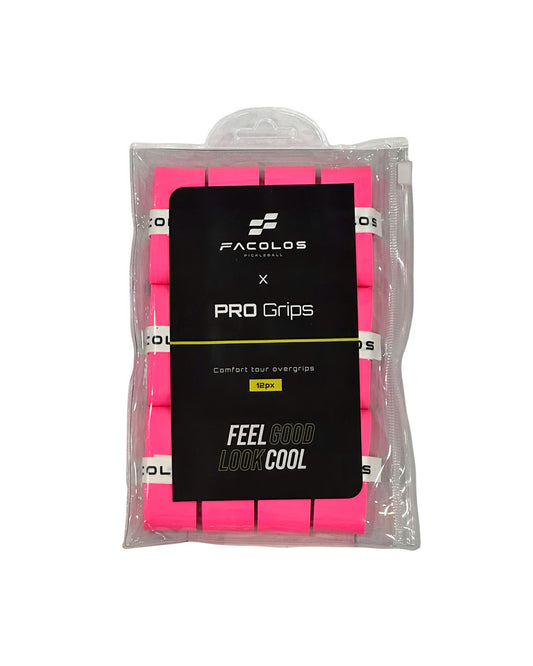 FACOLOS PRO GRIPS RACKET OVERGRIP (PACK OF 12) - PINK