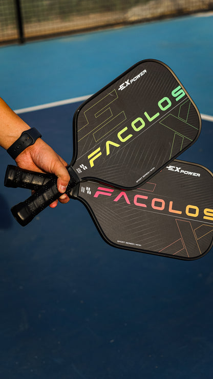 FACOLOS SPORTS SERIES EX POWER (SET OF 2 PADDLES + BALLS) 14MM – BLACK PICKLEBALL PADDLE
