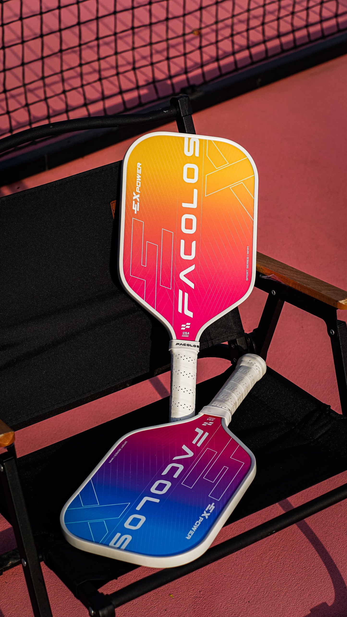 FACOLOS SPORTS SERIES EX POWER (SET OF 2 PADDLES + BALLS) 14MM – WHITE PICKLEBALL PADDLE