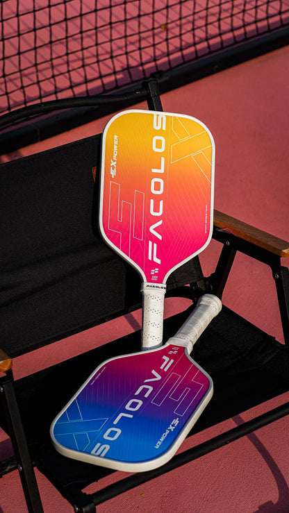 FACOLOS SPORTS SERIES EX POWER (SET OF 2 PADDLES + BALLS) 14MM – WHITE PICKLEBALL PADDLE