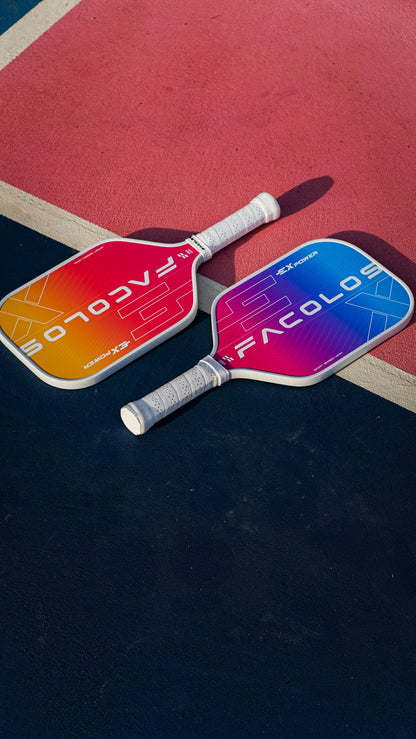FACOLOS SPORTS SERIES EX POWER (SET OF 2 PADDLES + BALLS) 14MM – WHITE PICKLEBALL PADDLE