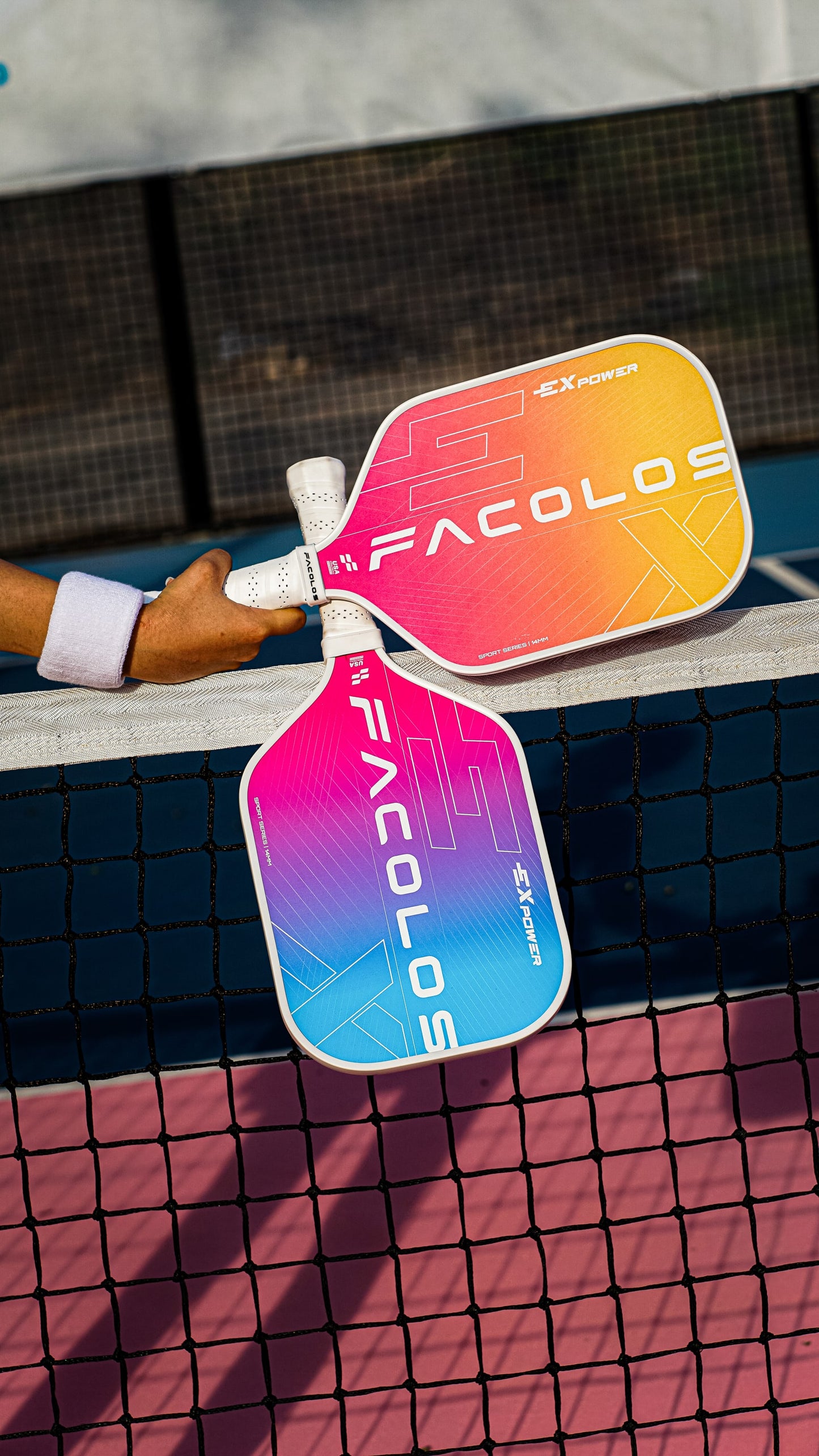 FACOLOS SPORTS SERIES EX POWER (SET OF 2 PADDLES + BALLS) 14MM – WHITE PICKLEBALL PADDLE