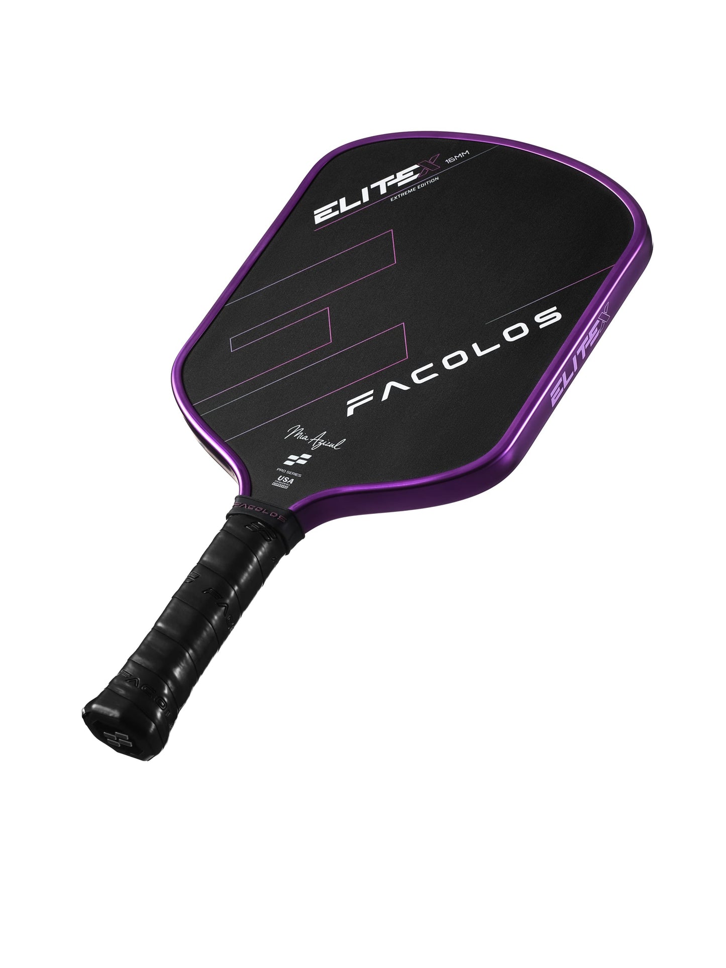 FACOLOS LIMITED EDITION ELITE X ELONGATED MALAY CHROME 16MM - PURPLE PICKLEBALL PADDLE