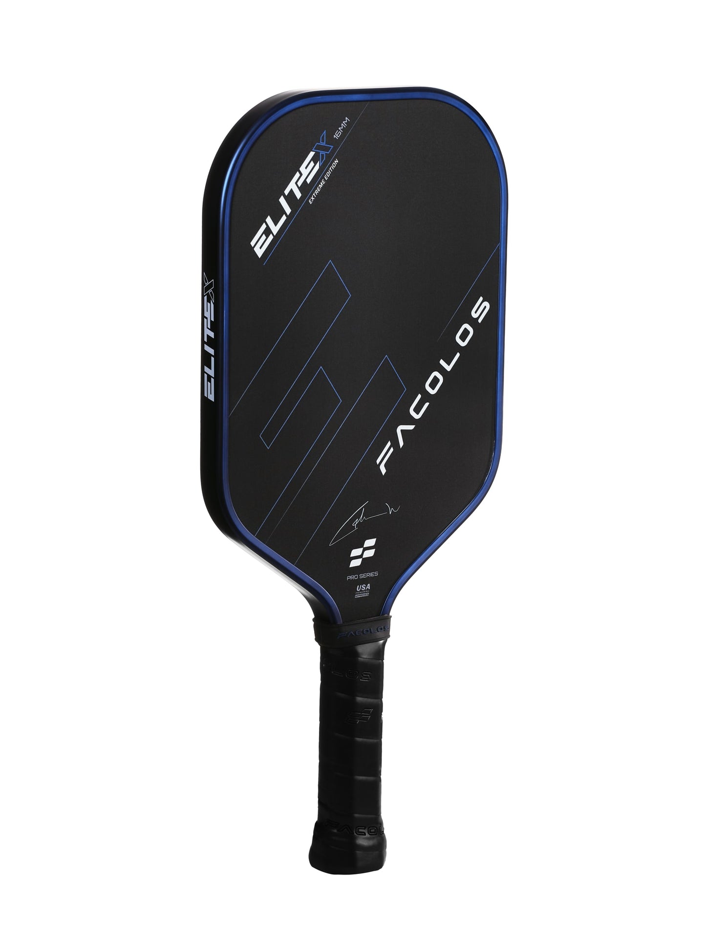 FACOLOS LIMITED EDITION ELITE X ELONGATED MALAY CHROME 16MM - BLUE PICKLEBALL PADDLE