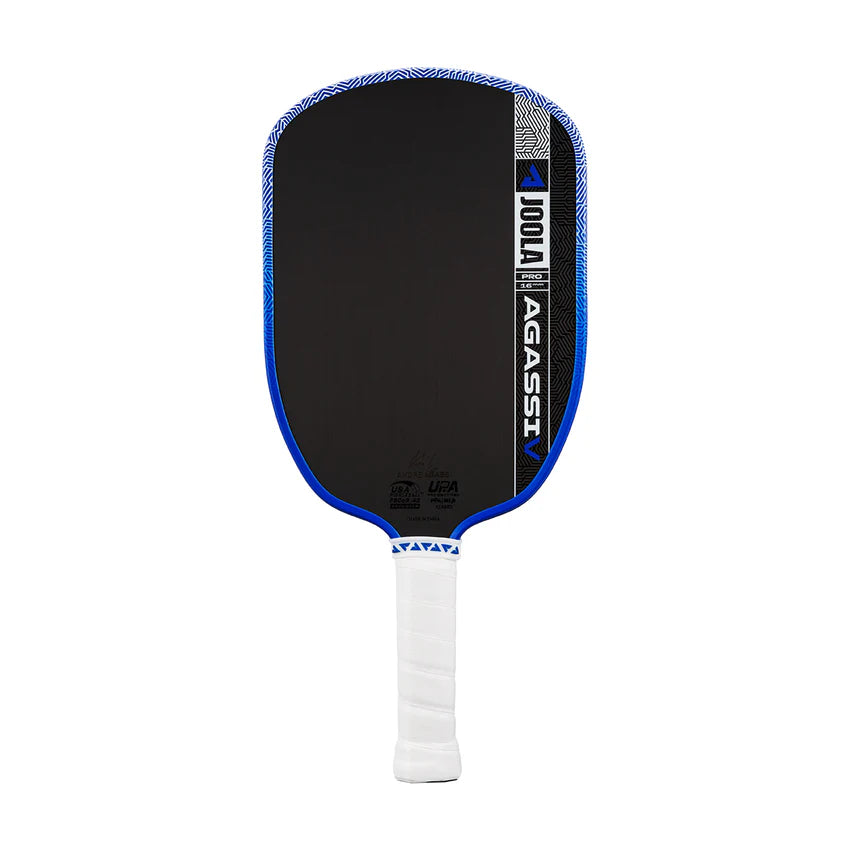JOOLA Agassi Pro V 16MM Royal Blue Pickleball Paddle Front View