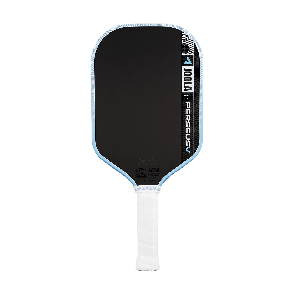 JOOLA Perseus Pro V 16MM Breeze Blue Pickleball Paddle Front View