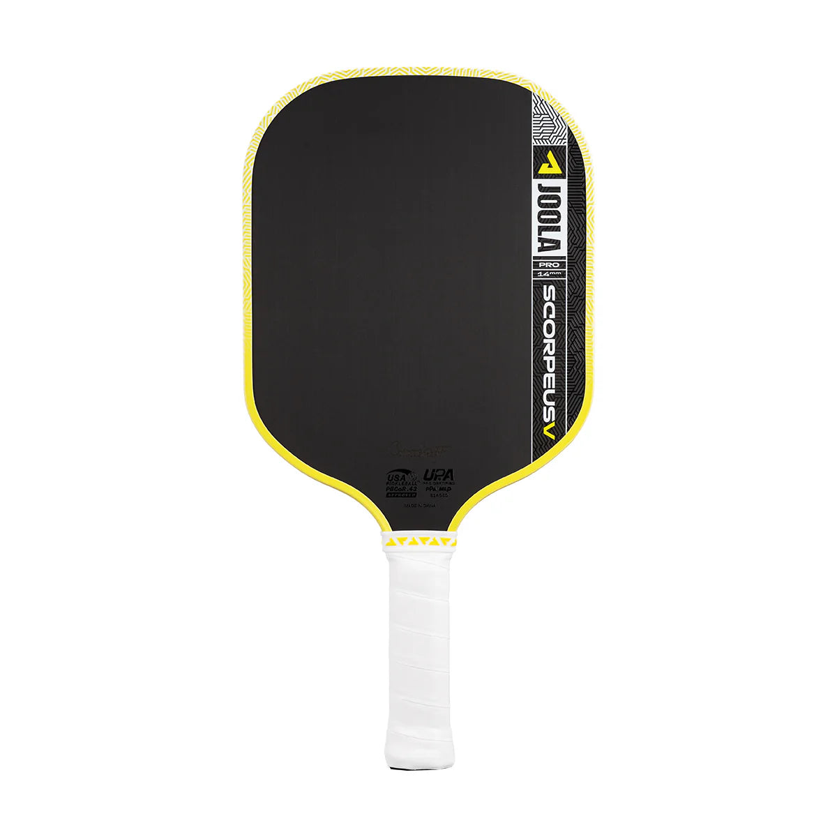 JOOLA Scorpeus Pro V 14MM Yellow Pickleball Paddle Front View