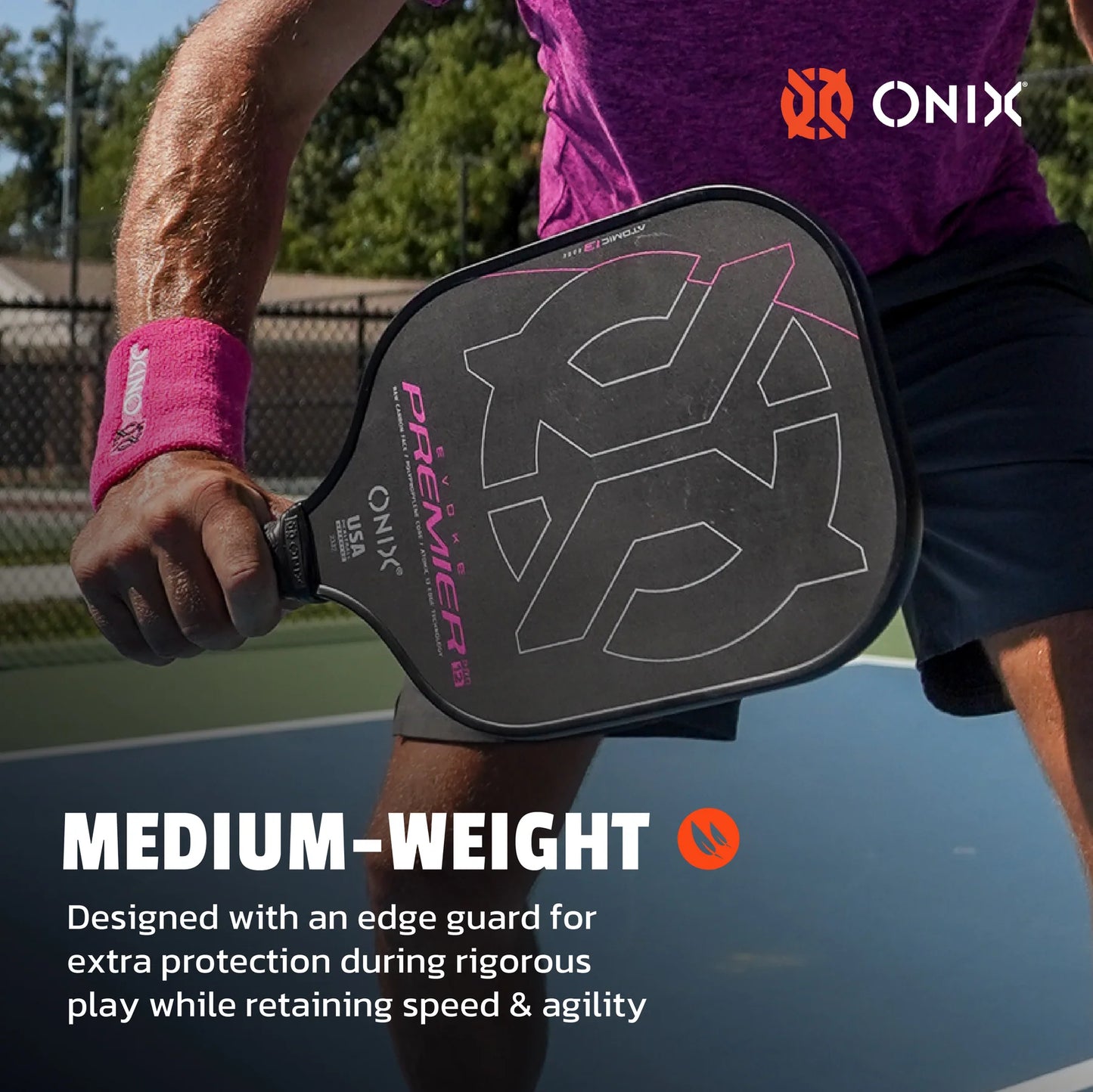 ONIX EVOKE PREMIER RAW CARBON  12MM PICKLEBALL PADDLE