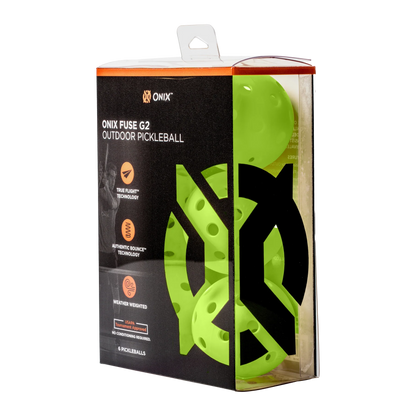 ONIX FUSE G2 OUTDOOR PICKLEBALLS(PACK OF 6)- NEON