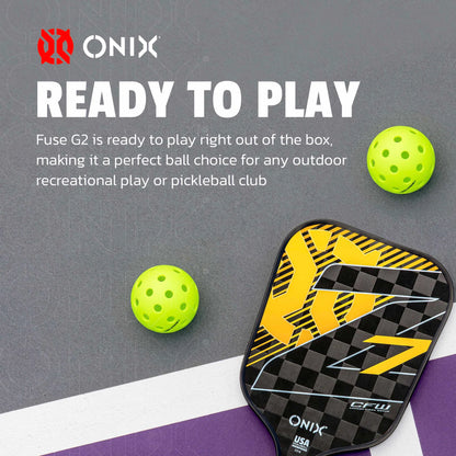 ONIX FUSE G2 OUTDOOR PICKLEBALLS(PACK OF 6)- YELLOW