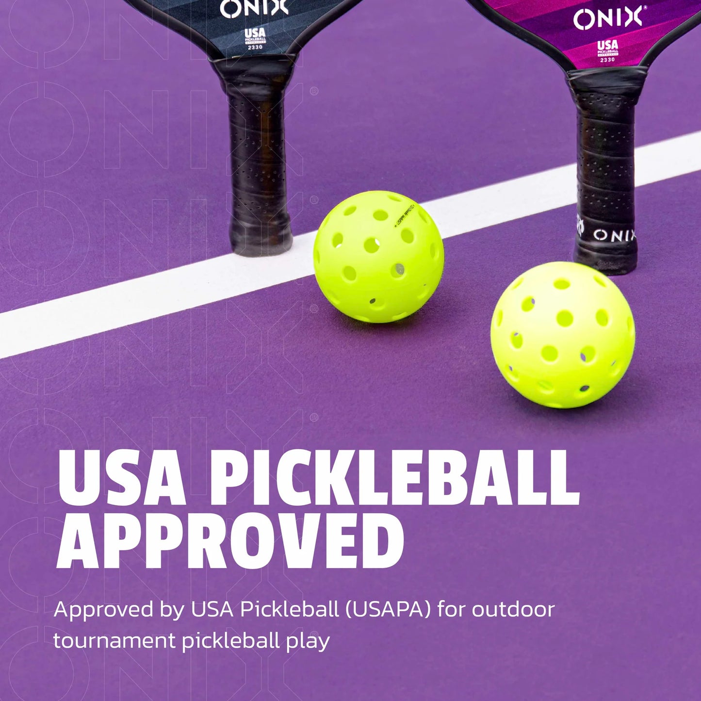 ONIX FUSE G2 OUTDOOR PICKLEBALLS(PACK OF 6)- YELLOW