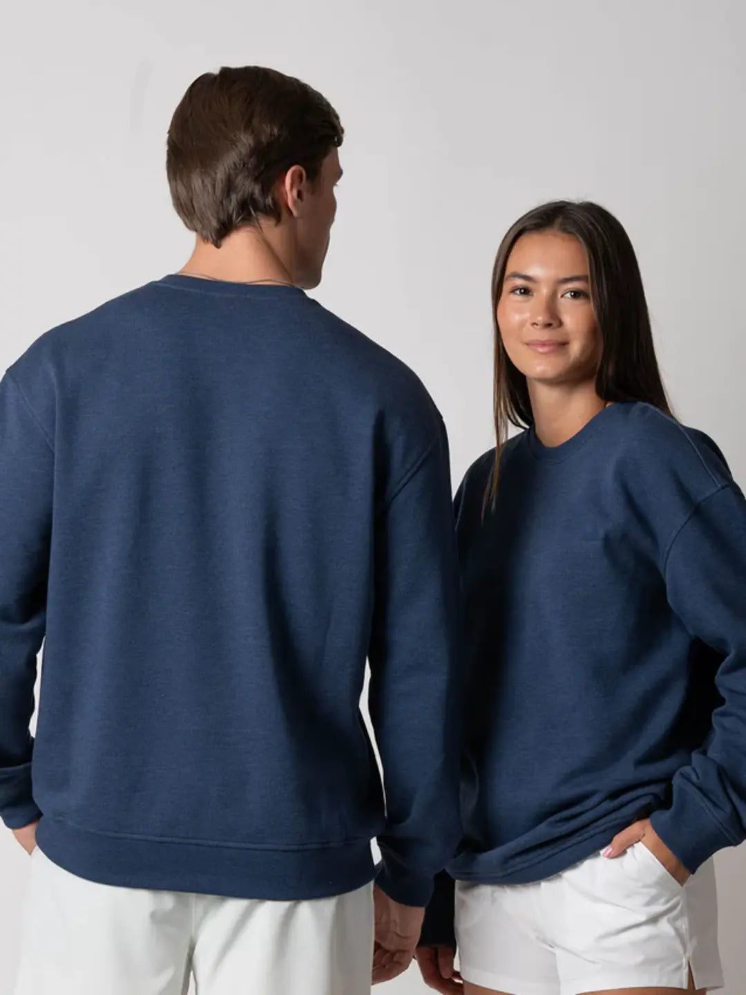 JOOLA UNISEX FLEECE CREW NAVY HEATHER