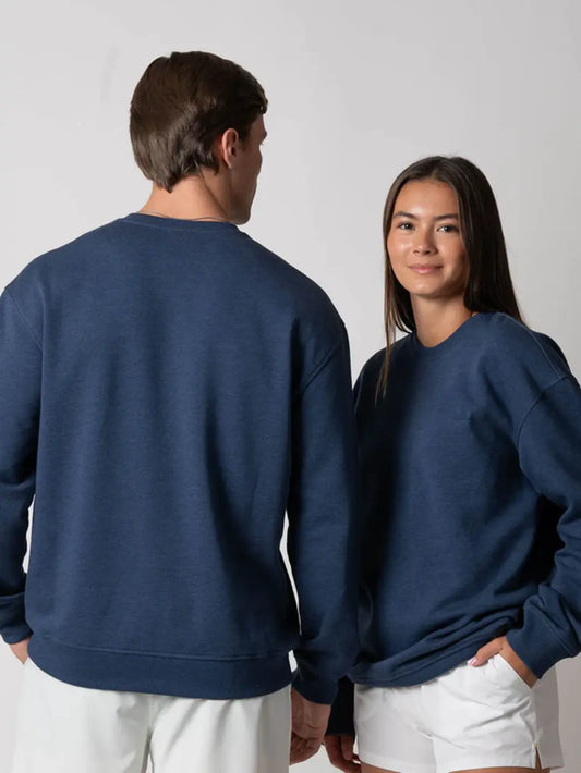 JOOLA UNISEX FLEECE CREW NAVY HEATHER