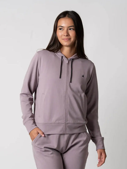 JOOLA WOMEN'S RIBBED JACKET DUSTY MAUVE