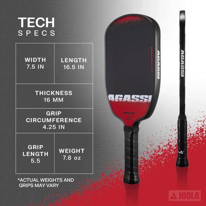 JOOLA AGASSI EDGE  16MM PICKLEBALL PADDLE