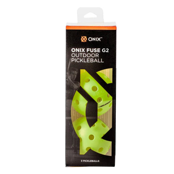 ONIX FUSE G2 OUTDOOR PICKLEBALLS(PACK OF 3)- NEON